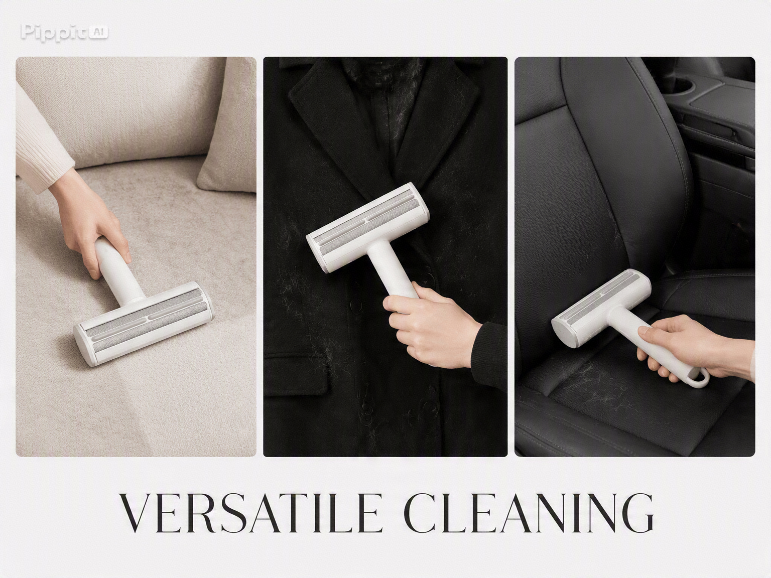 Reusable Pet Hair & Lint Remover Brush with Self-Cleaning Cover – Portable Fabric Cleaner for Clothes, Sofas & Car Seats